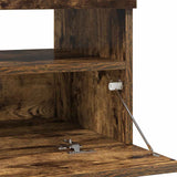 TV Cabinet with LED Lights Smoked Oak 80x35x40 cm 815723