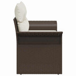 Garden Sofa with Cushion Brown 141 x 62 x 69cm Poly Rattan 42006703