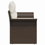 Garden Sofa with Cushion Brown 141 x 62 x 69cm Poly Rattan 42006703