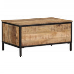ZNTS Coffee Table 80x50x40 cm Solid Rough Wood Mango 374065