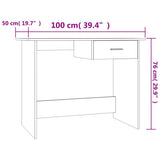 Desk Smoked Oak 100x50x76 cm Engineered Wood 815333