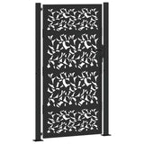 Garden Gate Black 100x175 cm Steel Leaf Design 4100962