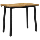 110 x 55 x 75 cm Solid Acacia Wood White and Black Rectangular 937584