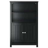 Bathroom Cabinet BERG Black 69.5x34x110 cm Solid Wood Pine 358547