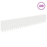 Lawn Edging 10 pcs 103 x 20 cm Steel White 8008374