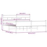 Metal Bed Frame without Mattress Smoked Oak 183x213 cm 3308492