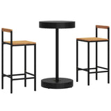 3 Piece Garden Bar Set Black Poly Rattan&Solid Wood Acacia 3187718