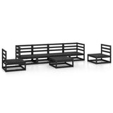 7 Piece Garden Lounge Set Black Solid Pinewood 3075408
