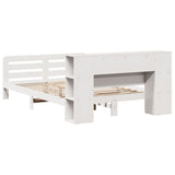 Bed Frame without Mattress White 150x200 cm King Size Solid Wood Pine 3309882