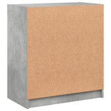 Side Cabinet with Glass Doors Concrete Grey 68x37x75.5 cm 836423