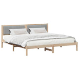 Bed Frame Light Grey 200 x 200 cm Solid Pine Wood 3394238