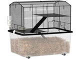 Three-Tier Gerbil Cage, Hamster Cage for Dwarf Hamster, Syrian Hamster w/ Wheels, Deep Bottom, Food T3398P347612