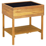 Raised Garden Planter 78.5x58.5x78.5 cm Solid Acacia Wood 46584