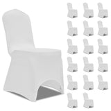 Chair Cover Stretch White 18 pcs 3051635