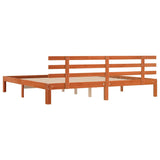 Bed Frame Wax Brown 203.5 x 205.5 x 69.5 cm Solid Wood Pine 876946