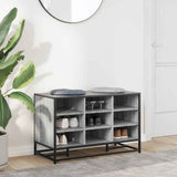 Shoe Bench Grey Sonoma 84x40x53.5 cm Engineered Wood and Metal 849232