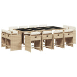 Garden Dining Set Beige, Cream White, Black 3211222