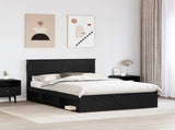 Bed Frame with Headboard Black 140 x 200 cm Solid Pine Wood 3409760