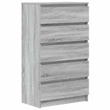 Drawer Cabinet Grey Sonoma 60x36x103 cm Engineered Wood 823022