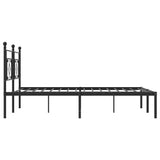 Metal Bed Frame without Mattress with Headboard Black 183x213cm 374344