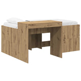 Kids'High Bed Frame with Desk Artisan Oak Engineered Wood 3422674