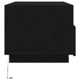 Coffee Table with LED Lights Black Oak 90x49x40 cm 862254