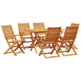 Garden Dining Set Folding 7 pcs Brown Solid Acacia Wood 3375713
