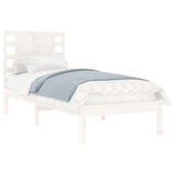 Bed Frame without Mattress White 75x190 cm Small Single Solid Wood 3104179