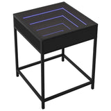 ZNTS Coffee Table with Infinity LED Black 40x40x51 cm 847672