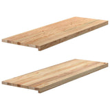 Window Sills 2 pcs Untreated 120x40x2 cm Solid Wood Oak 4009122