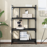 Bookcase 4-Tier Black 76x32x123 cm Engineered Wood 833935