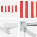 Retractable Awning Red and White 2.5 x 2 m 3418875