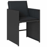 15 Piece Garden Dining Set with Cushions Black Poly Rattan 3211231