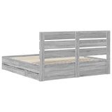 Bed Frame with Drawer Grey Sonoma 180 x 200 cm Engineer Wood 3411817