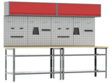 Work Bench Set 8 pcs Red and Grey Powder-Coated Steel 3321505