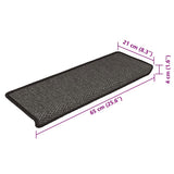 Stair Mats Self-adhesive Sisal-Look 15 pcs 65x21x4 cm Anthracite 326885