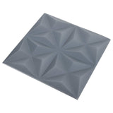 Wall Panels 48 pcs Origami Grey 50 x 50 cm XPS Foam 42046035