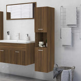Bathroom Cabinet Brown Oak 30x30x130 cm Engineered Wood 815641