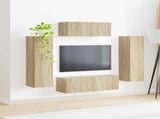 TV Cabinet Set Wall-mounted 3 pcs Sonoma Oak Engineered Wood 3408981