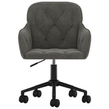 Office Chair with Wheel Dark Grey 56 x 61.5 x 72 cm Velvet 42025223