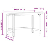 Workbench 140x60x83 cm Solid Wood Acacia Rectangular 3309674