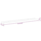 Wall Shelves 2 pcs Black 115x9x3 cm 326666