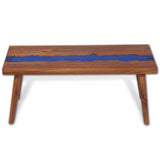 Coffee Table Brown and Blue Teak and Resin 100x50x40 cm 245067