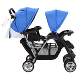 Tandem Stroller Steel Blue and Black 10112