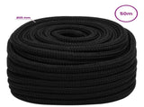 Multipurpose Utility Rope 25 mm 50 m Black Polyester 3473497