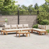 Garden Sofa Set 5 pcs Brown and Cream 3356870