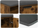 Hall Bench with Cushion with Shelf Smoked Oak 60 x 38 x 46 cm 891500