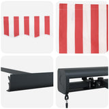 Retractable Awning Red and White 300 x 250 cm Fabric and Metal 3329993
