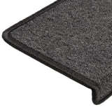 Stair Mats 15 pcs 65x21x4 cm Anthracite Rectangular Edge 134567