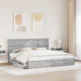 Storage Bed Grey Sonoma 200 x 200 cm Engineered Wood 3411178
